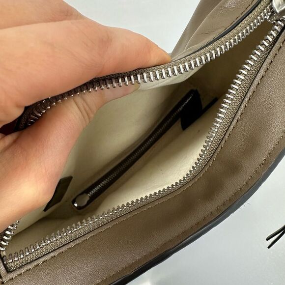 Rag & Bone Elliot Sling Pack Taupe Green Leather Zebra Pony Hair - Picture 13 of 14